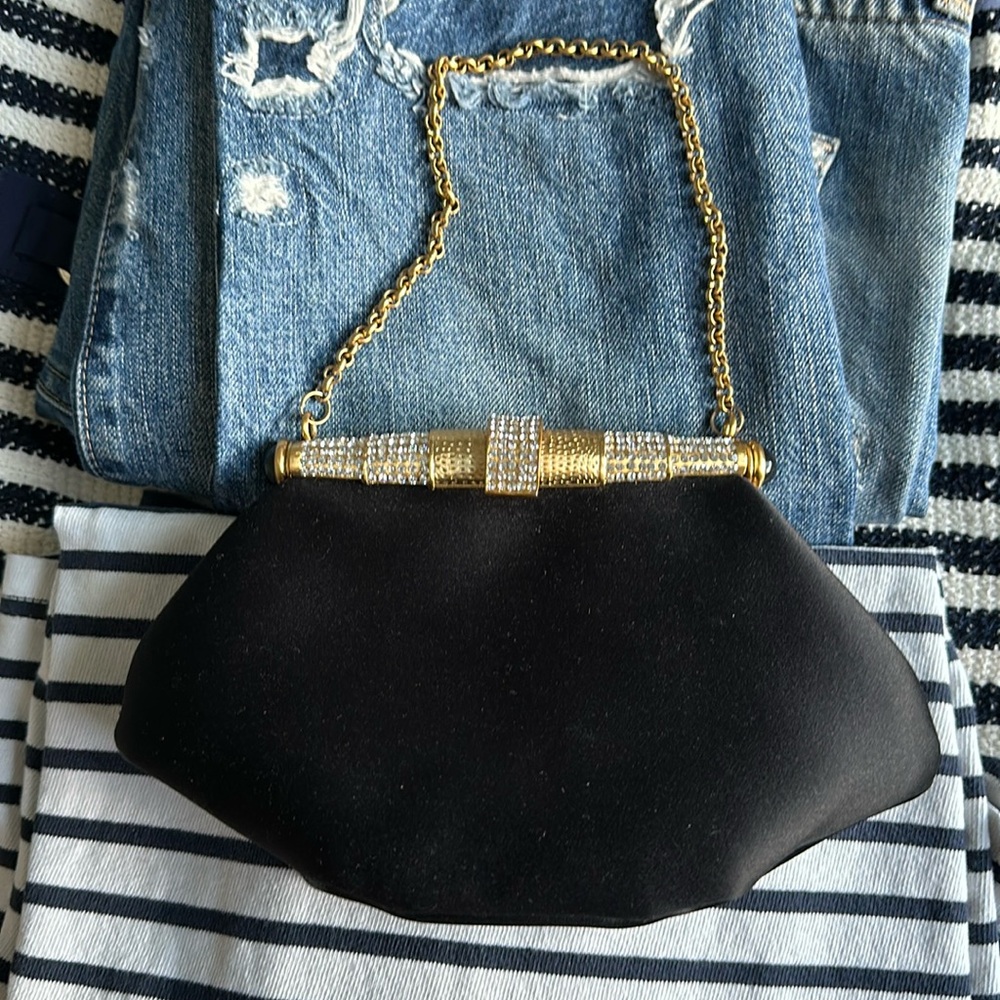 Zoe Adams Satin and Rhinestone Evening Bag
